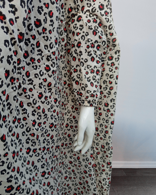 Namaz gown leopard print