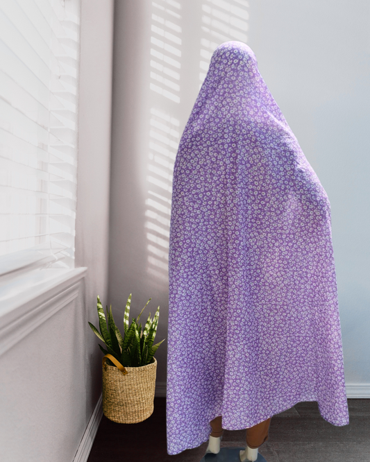 Purple Floral Namaz Gown