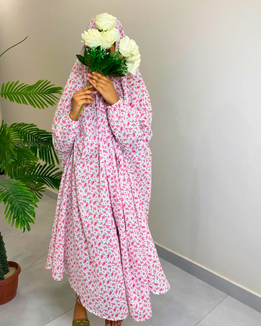Pink Flora Namaz Gown