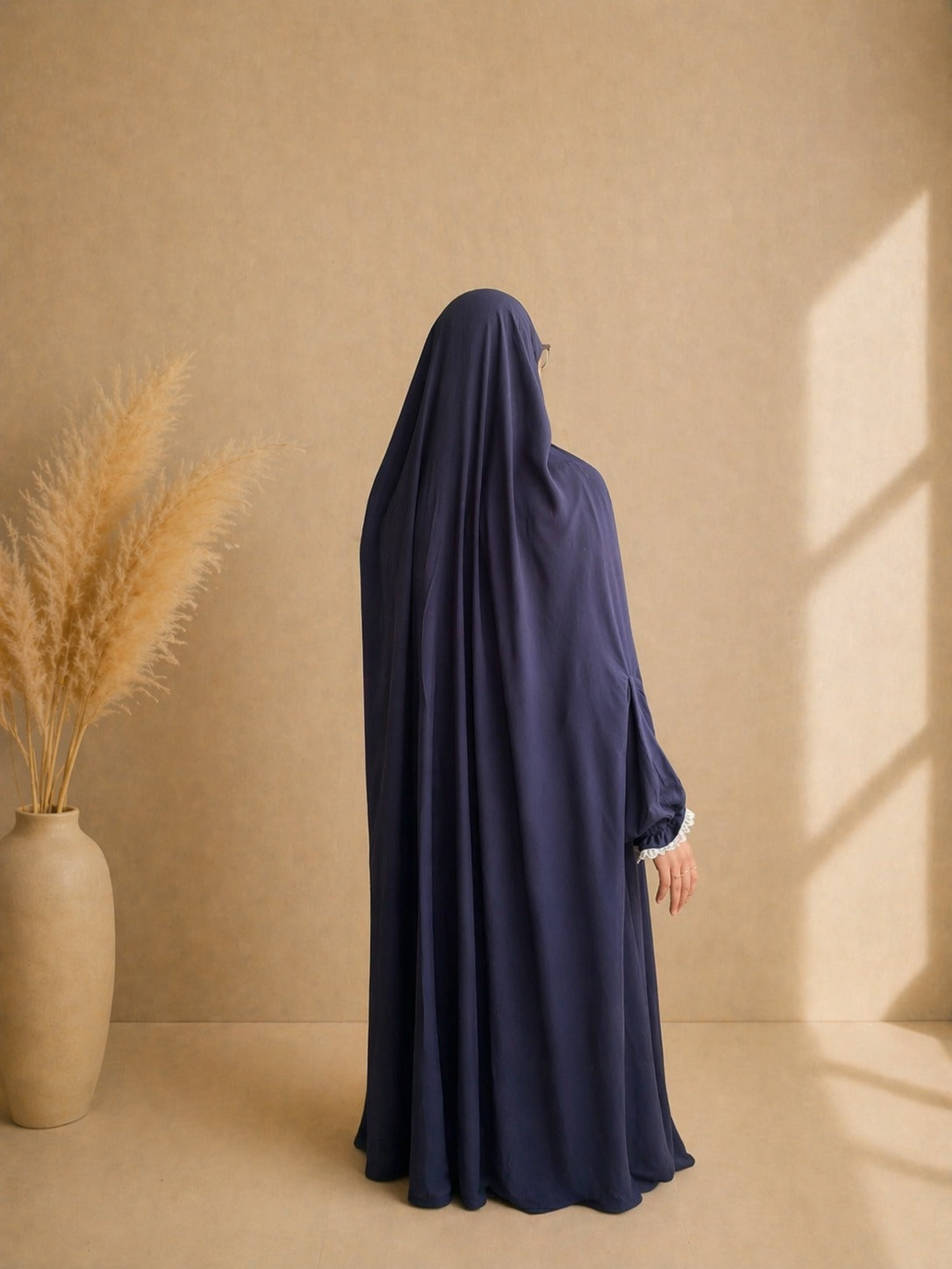 Namaz Gown Navy BLue Solid