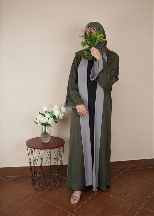 Reversable kimono -Green and Silver