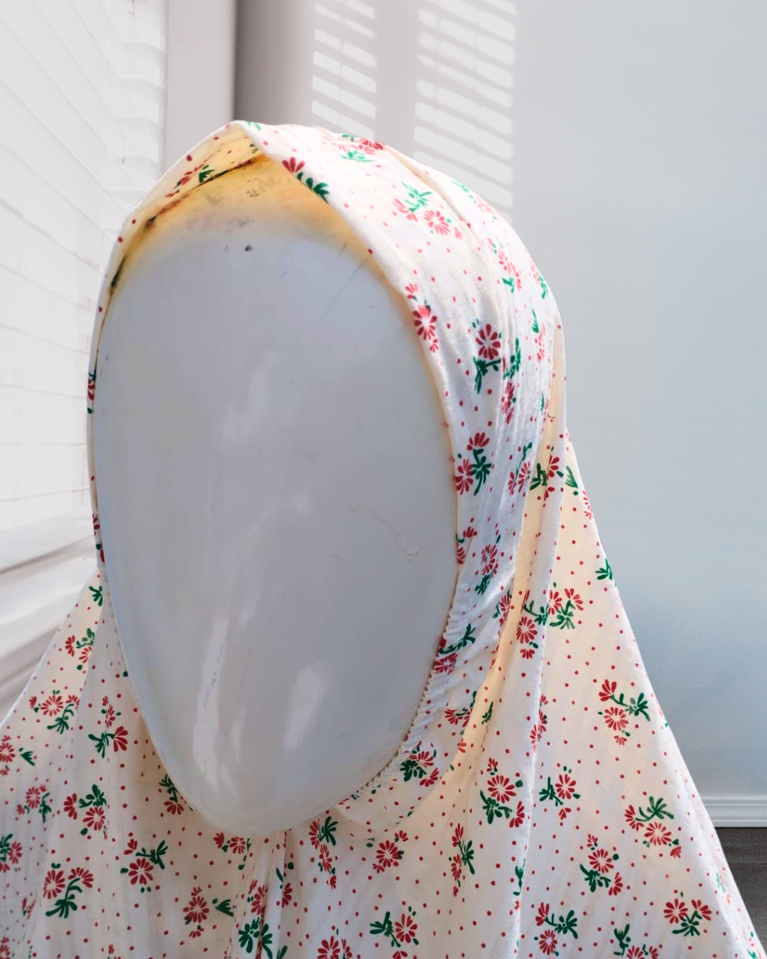 Off White Floral Namaz Gown