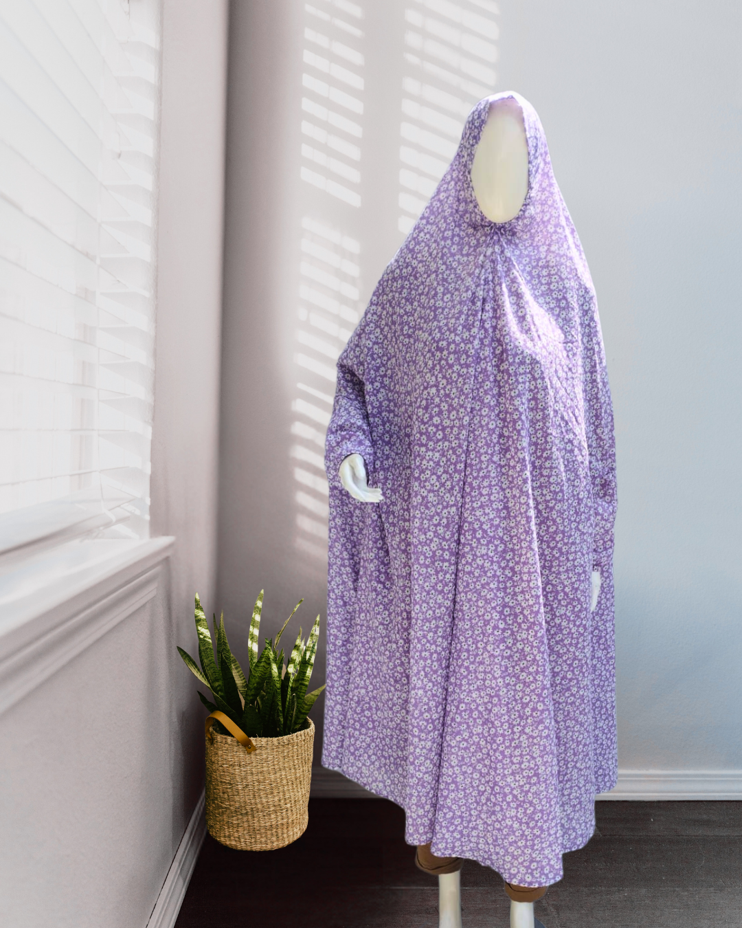 Purple Floral Namaz Gown