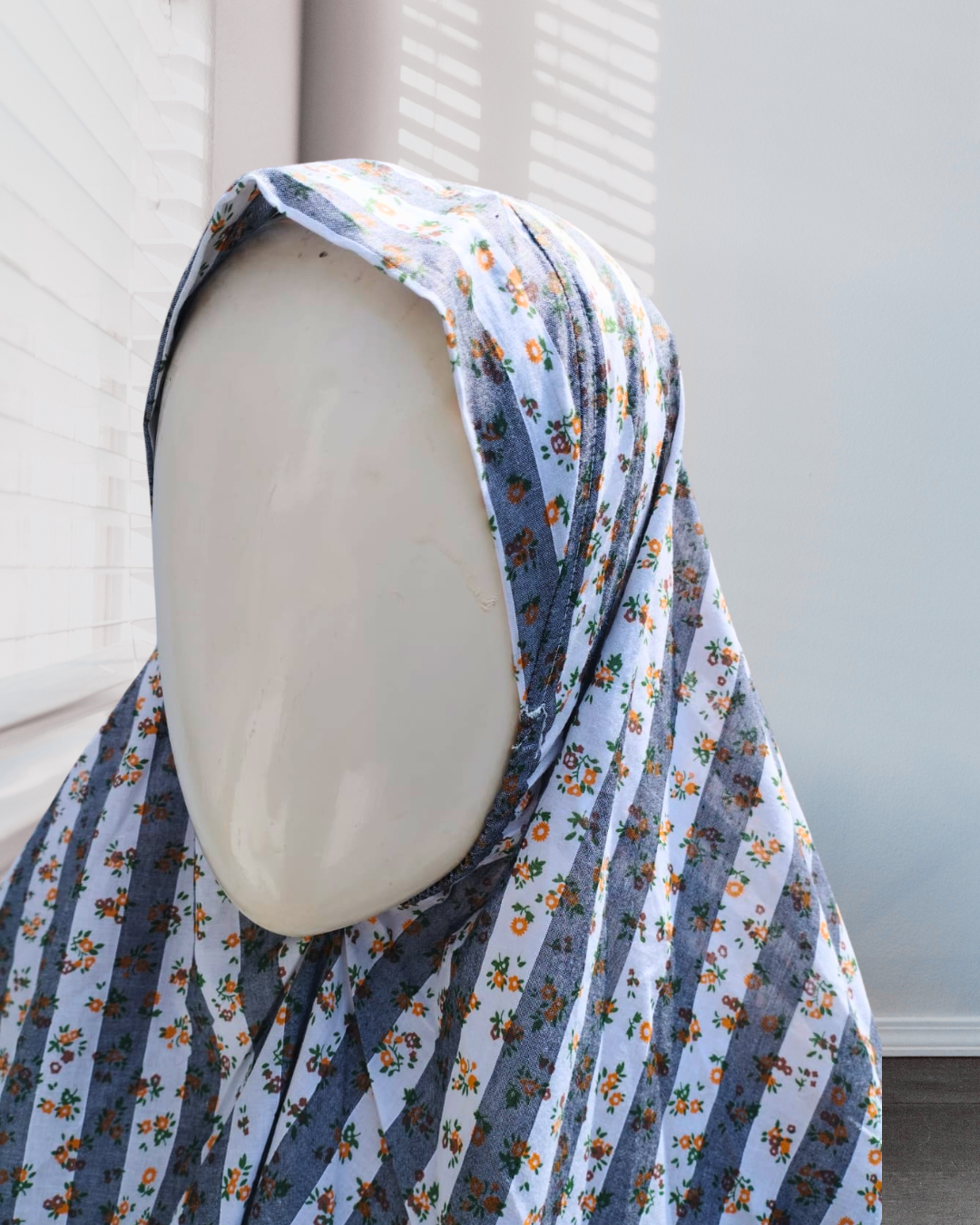Grey Floral Namaz Gown
